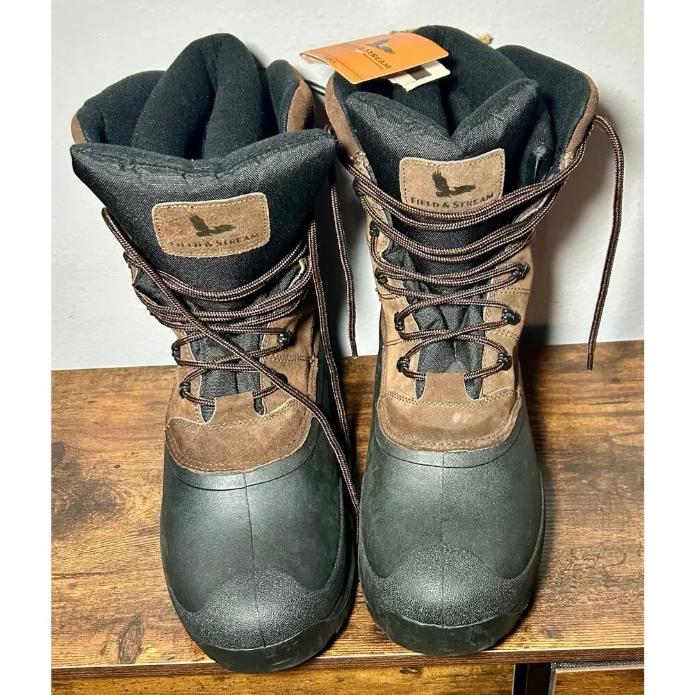 NWT Field & Stream Men’s Brown PAC Boots 400 Gram Insulation 3M Thinsulate Sz 13